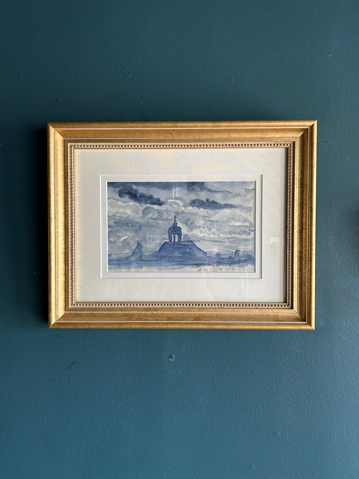 original watercolor moody skyline