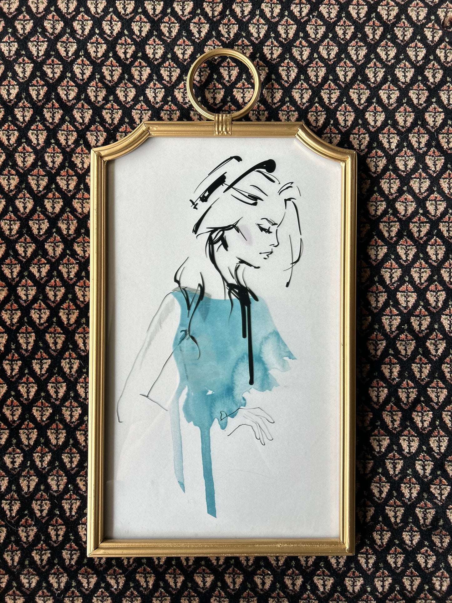 ink and watercolor female figure
