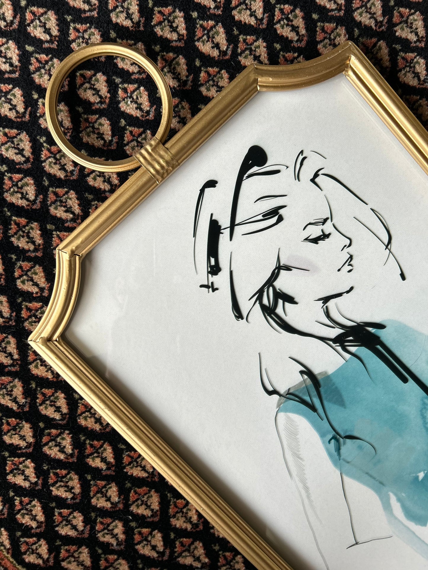 ink and watercolor female figure