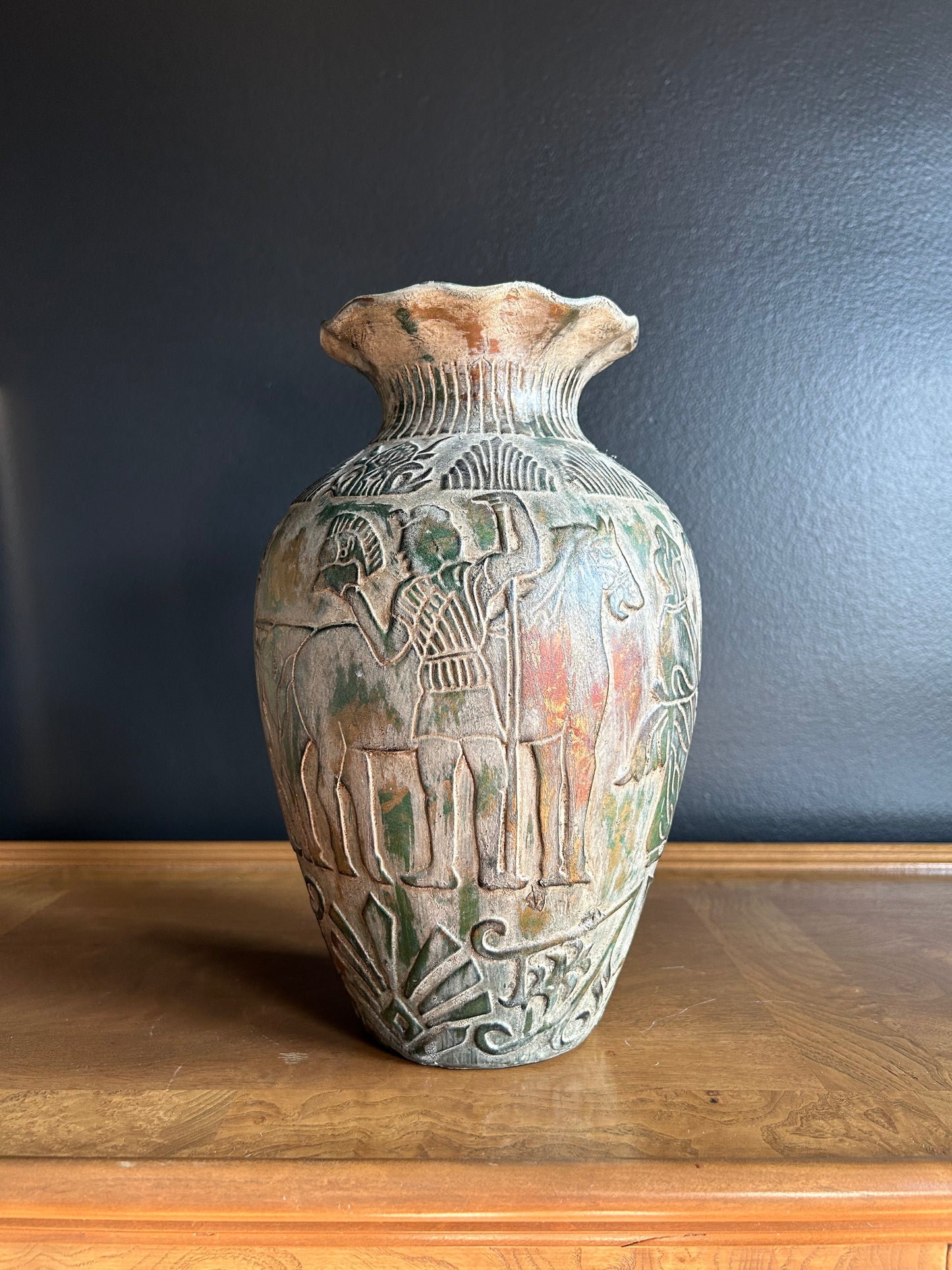 large vase with roman scene