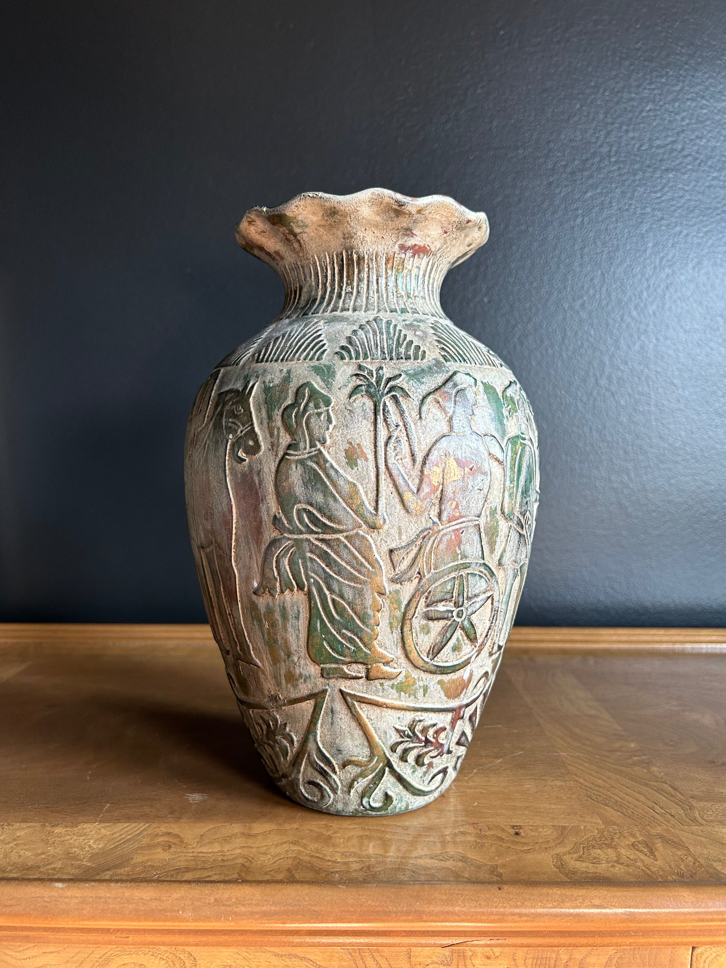 large vase with roman scene