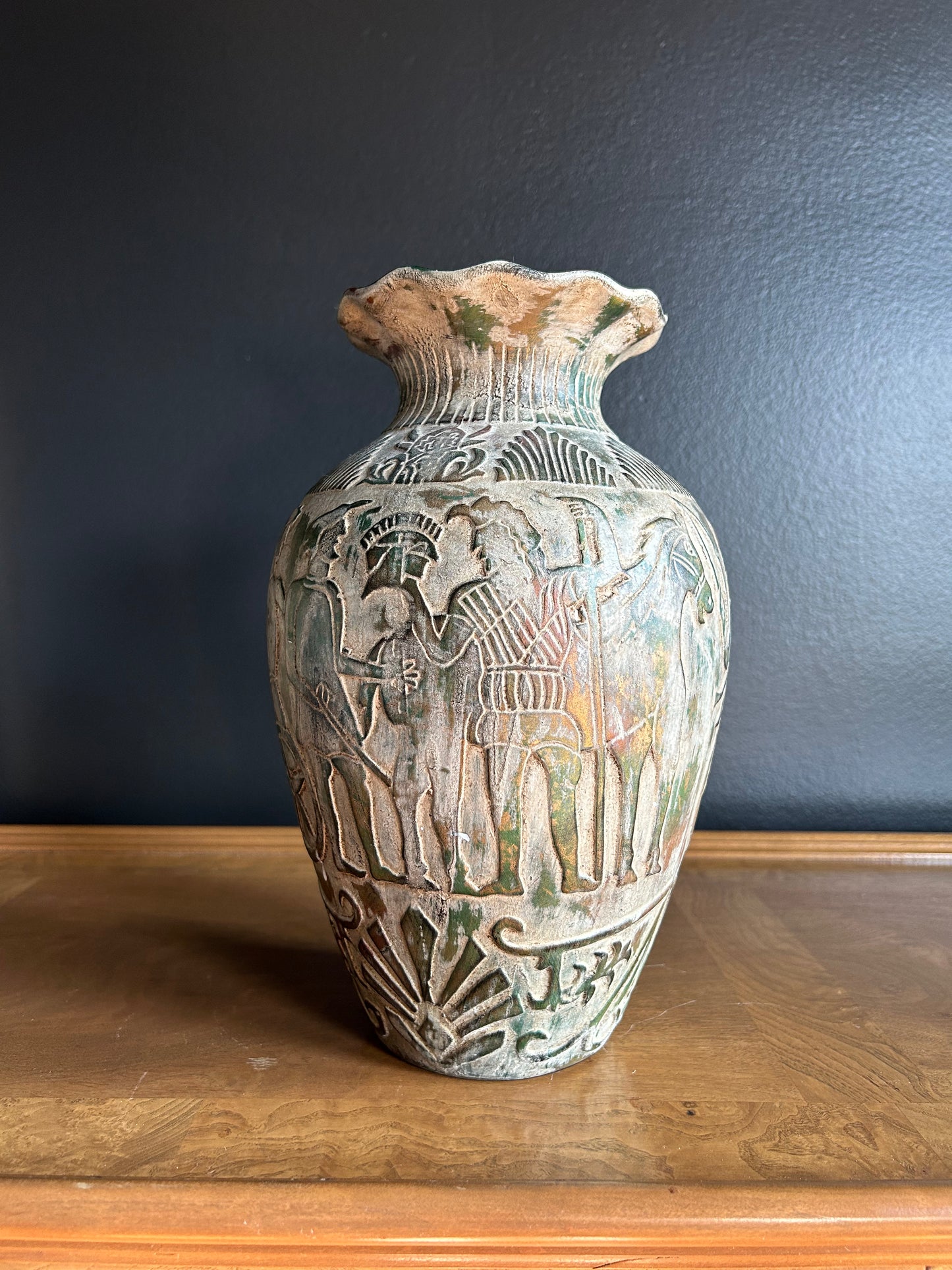 large vase with roman scene