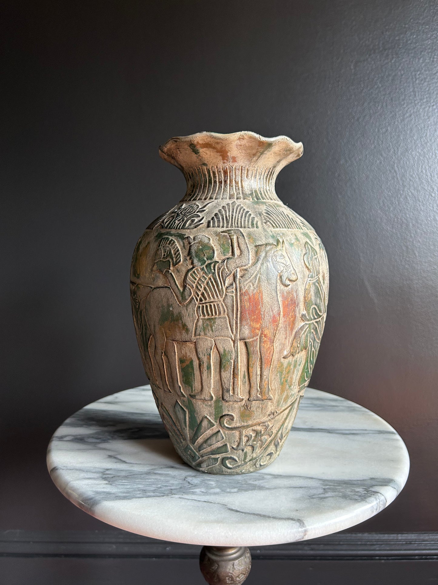 large vase with roman scene