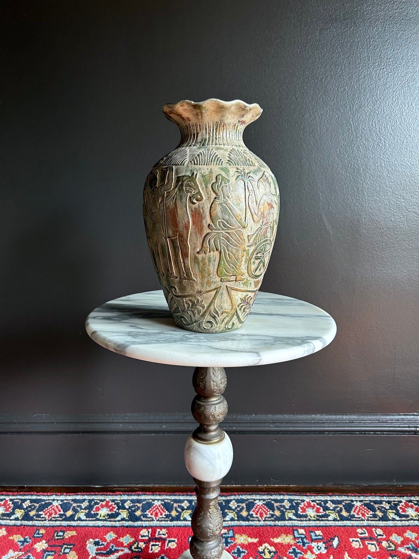 large vase with roman scene