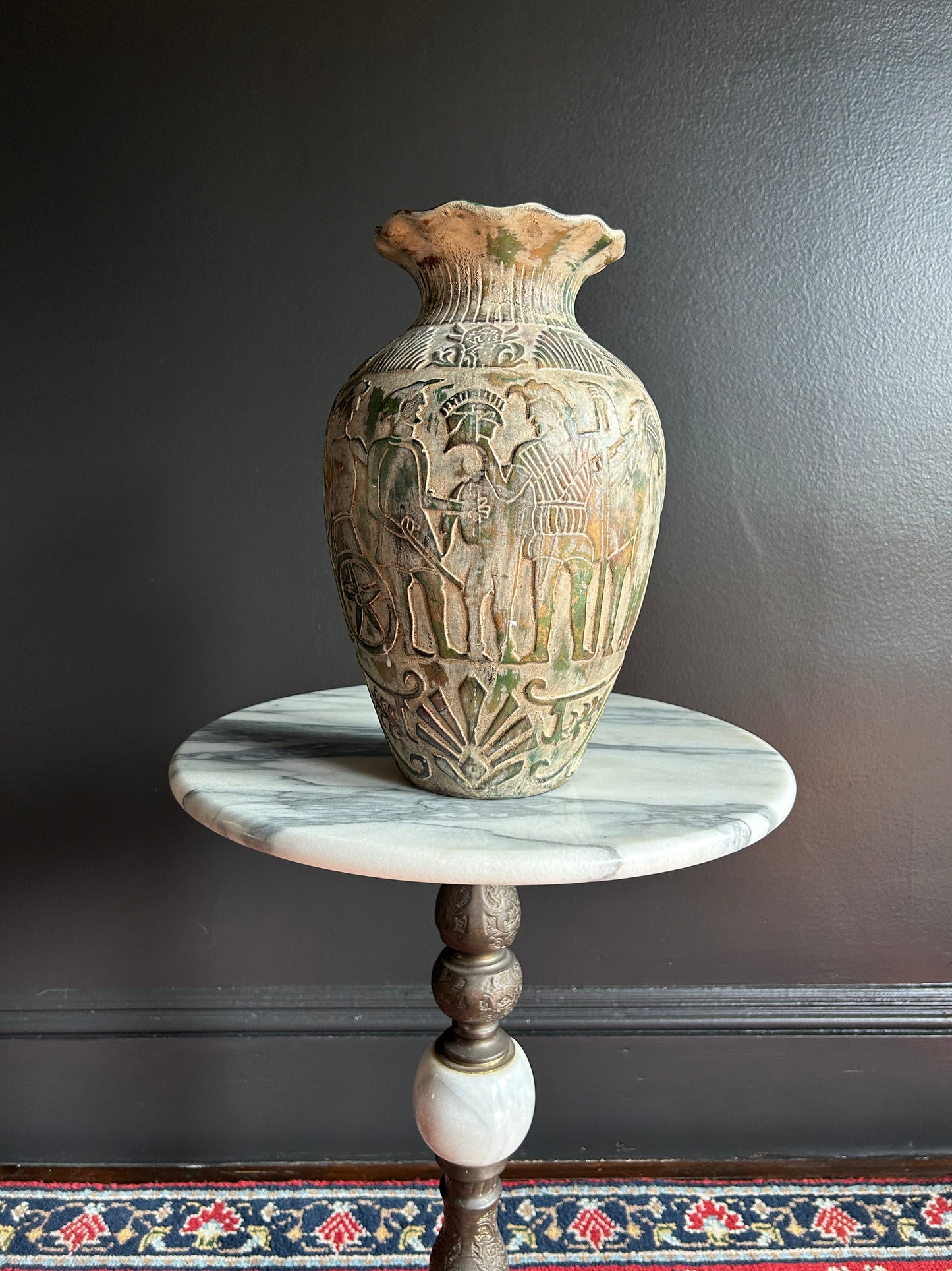 large vase with roman scene