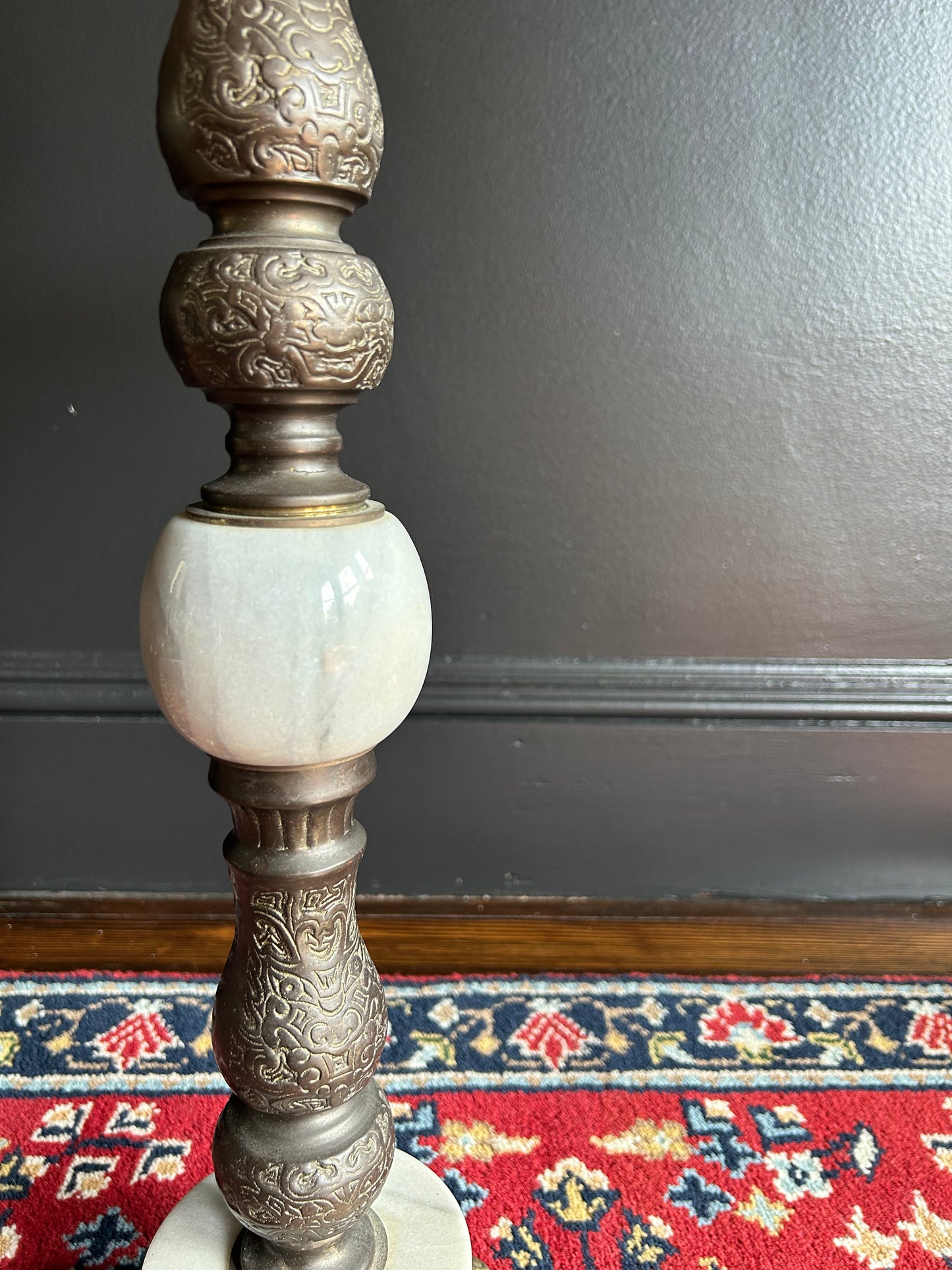 ornate brass and marble accent table