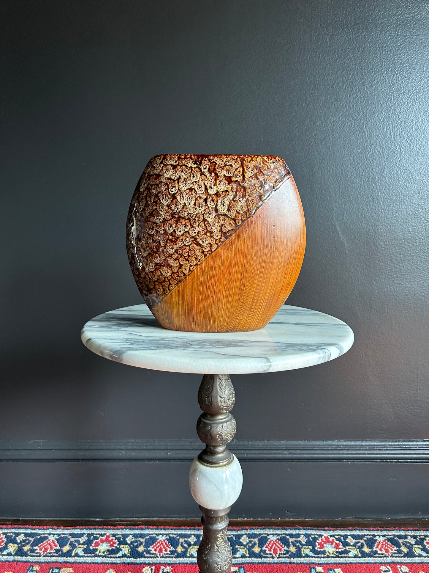 two-tone, diagonal vase
