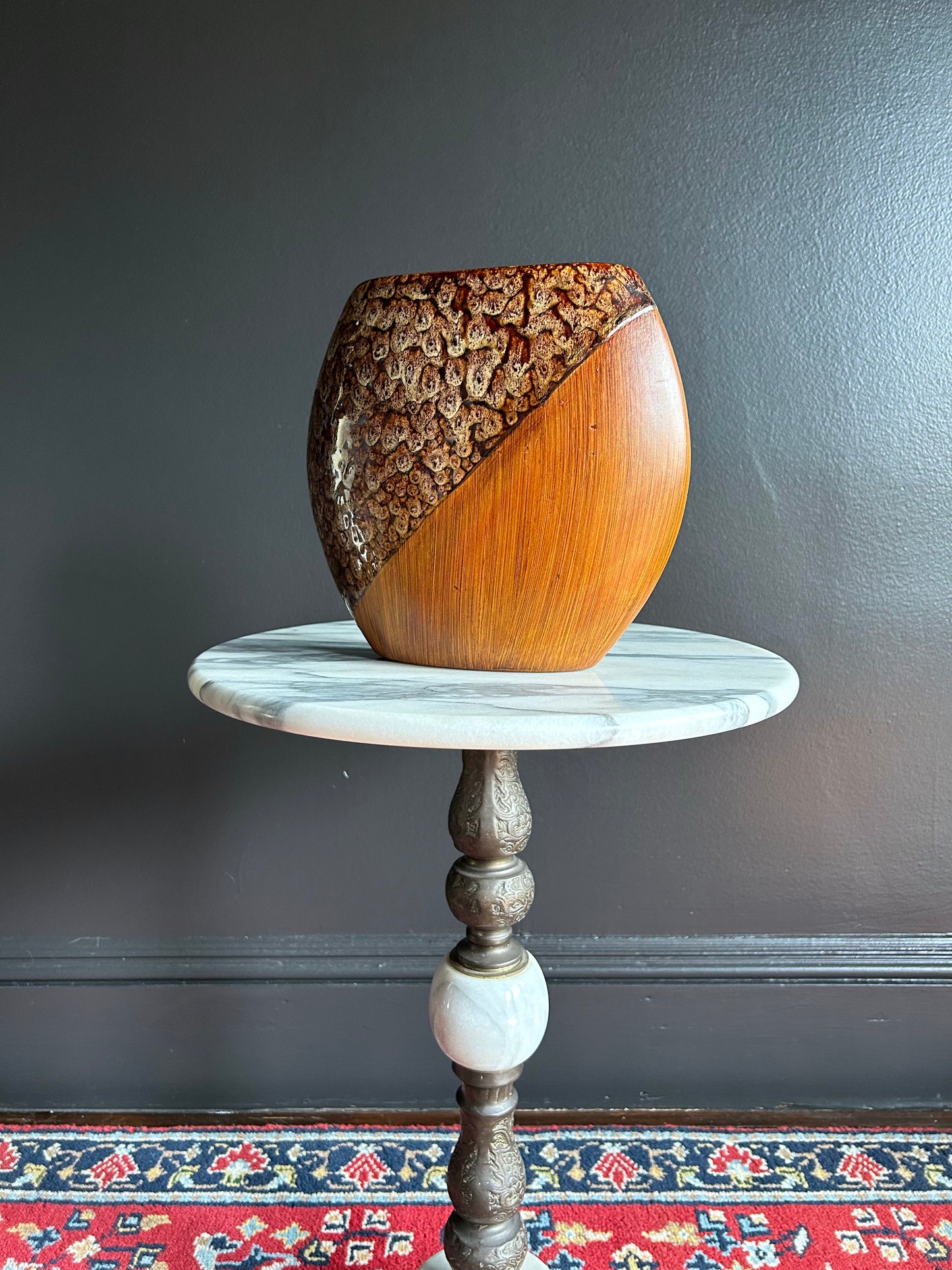 two-tone, diagonal vase