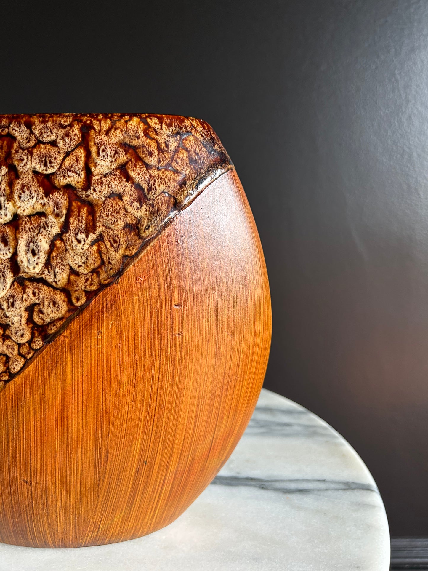 two-tone, diagonal vase