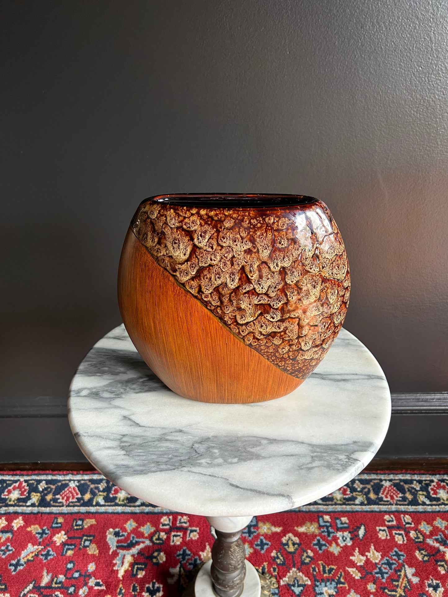 two-tone, diagonal vase