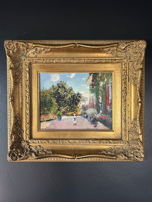 Monet 'Artist's House' reproduction with gilded frame