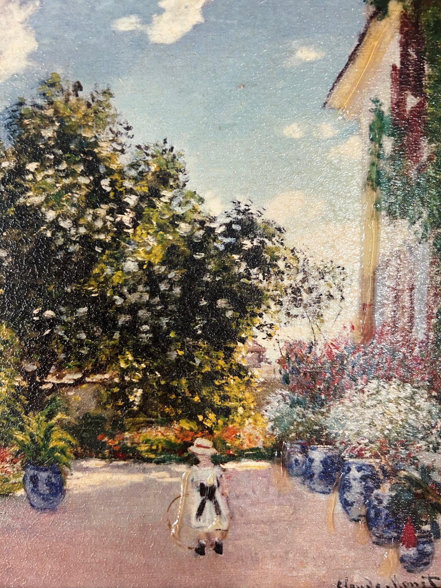 Monet 'Artist's House' reproduction with gilded frame