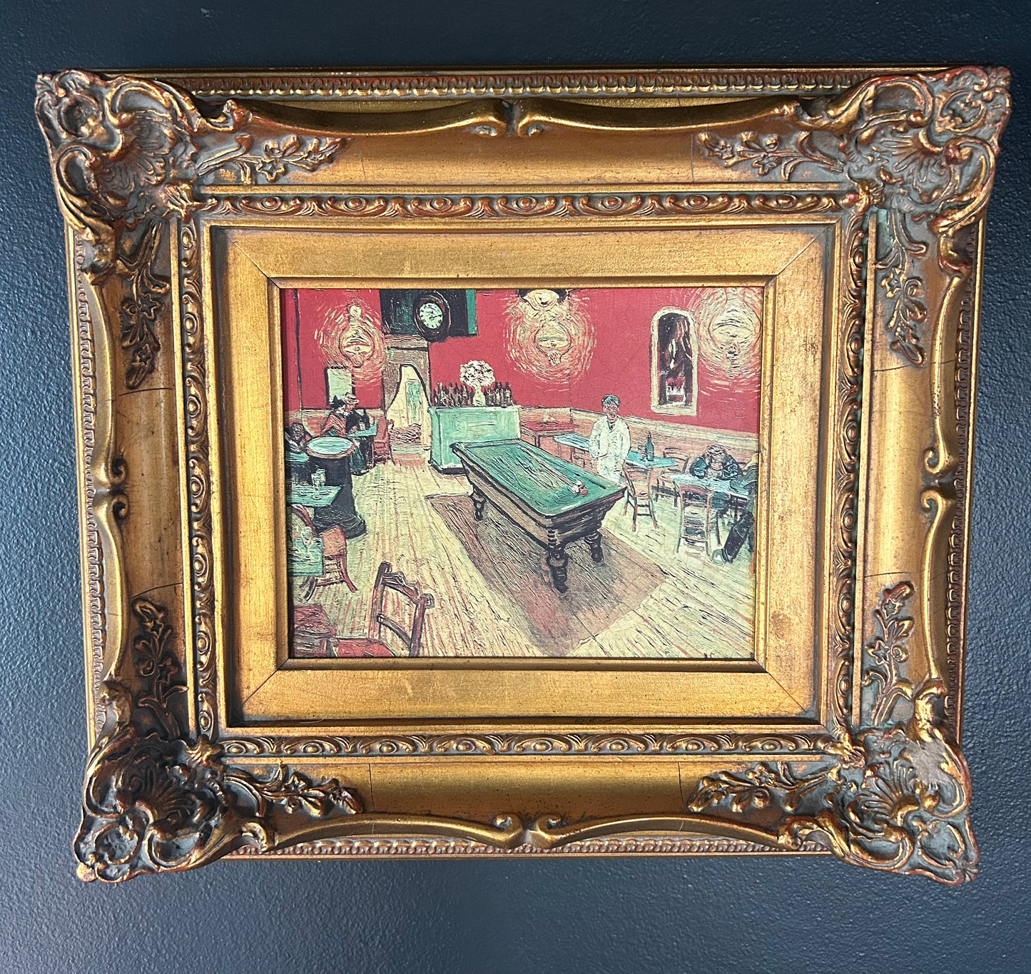 Van Gogh 'Night Cafe' reproduction with gilded frame