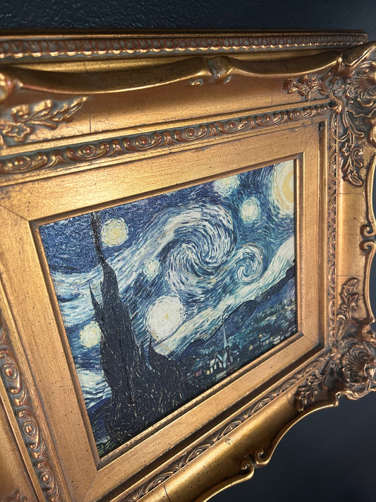 Van Gogh 'Starry Night' reproduction with gilded frame
