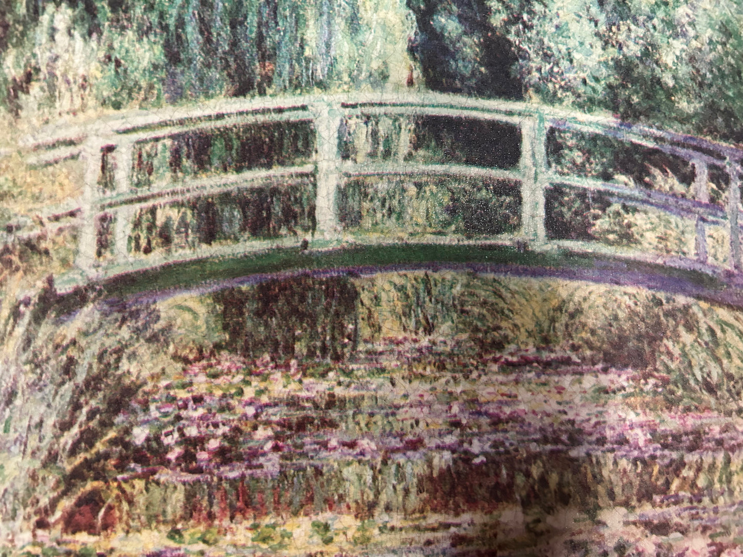 Monet 'Water Lilies and Japanese Bridge' reproduction with gilded frame
