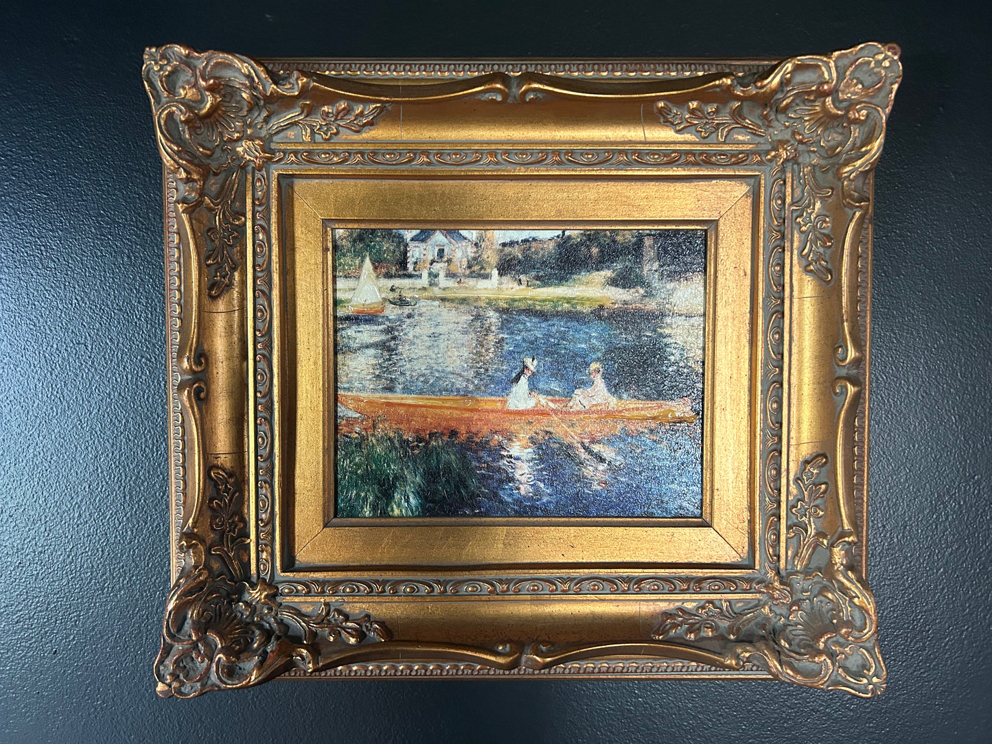 Renoir 'The Skiff' reproduction with gilded frame