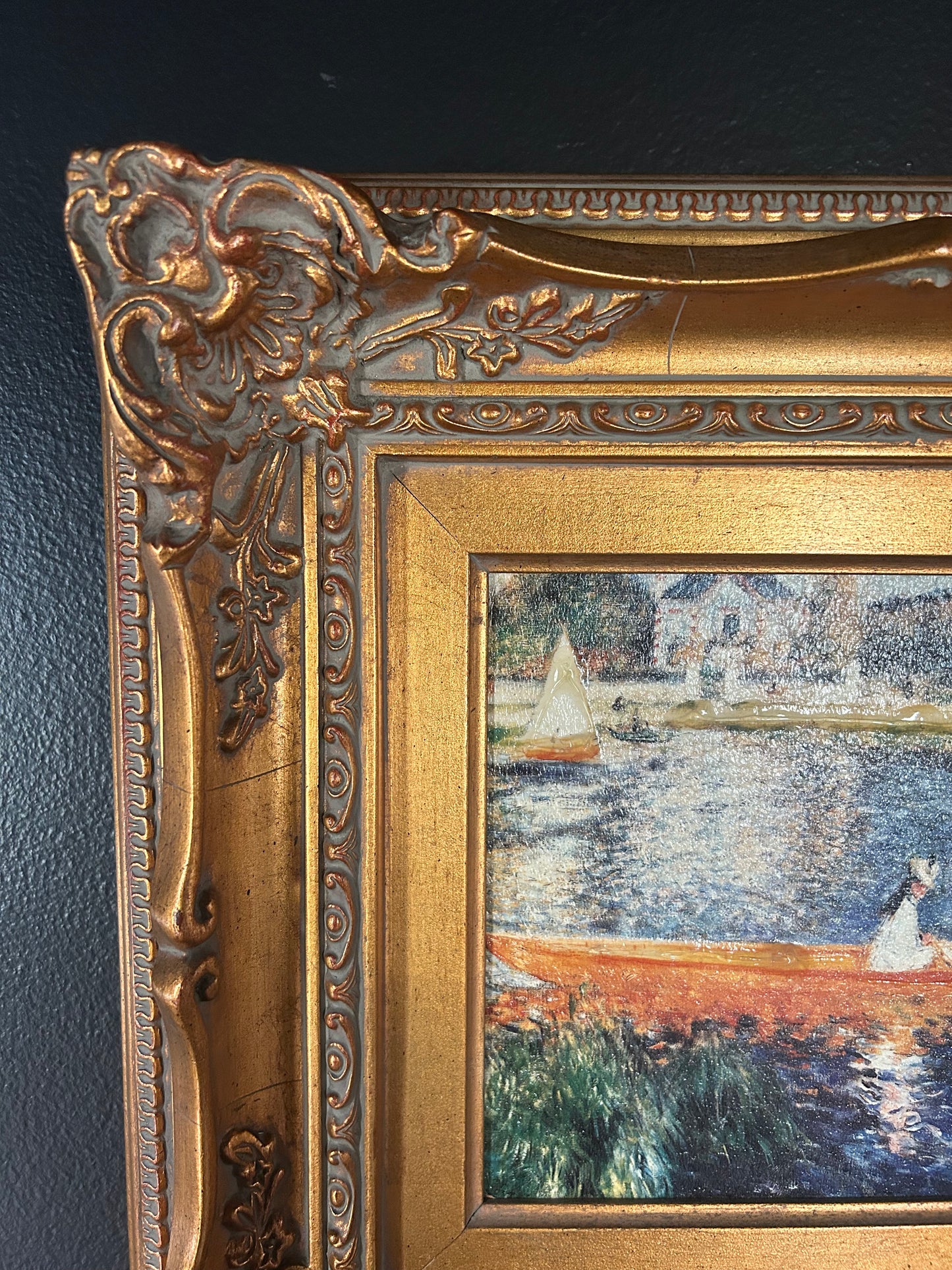 Renoir 'The Skiff' reproduction with gilded frame