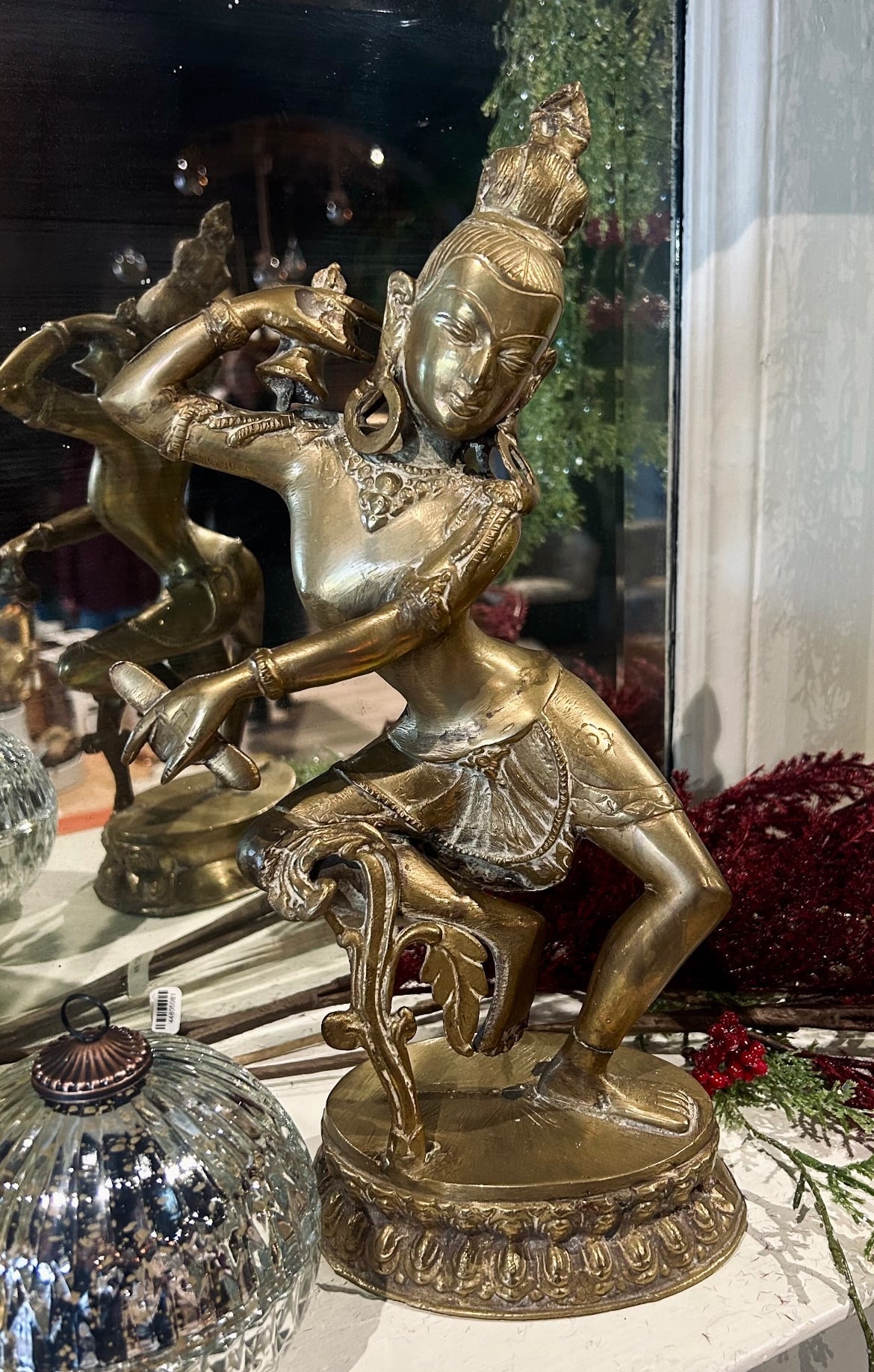 brass Tibetan dancer sculpture