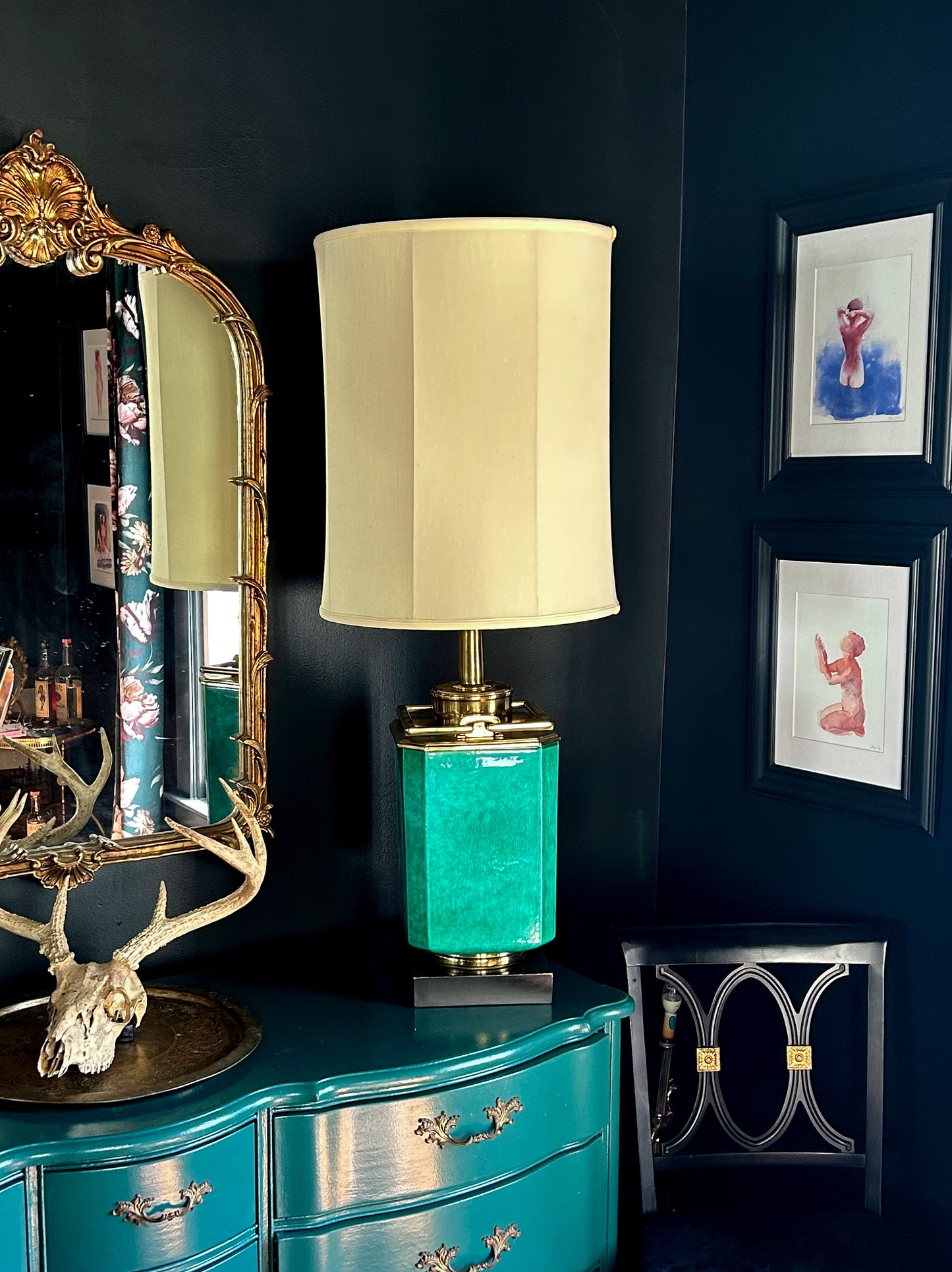 ceramic + brass table lamp