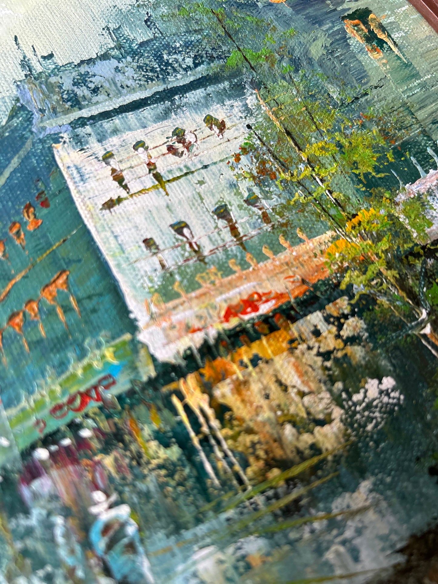 original oil painting european cityscape