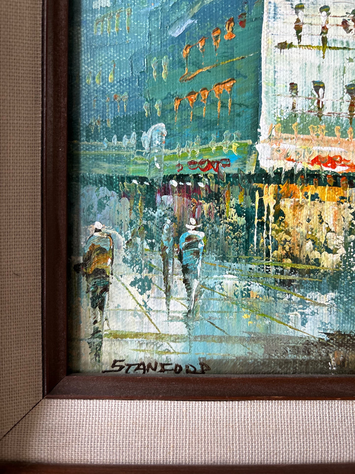 original oil painting european cityscape