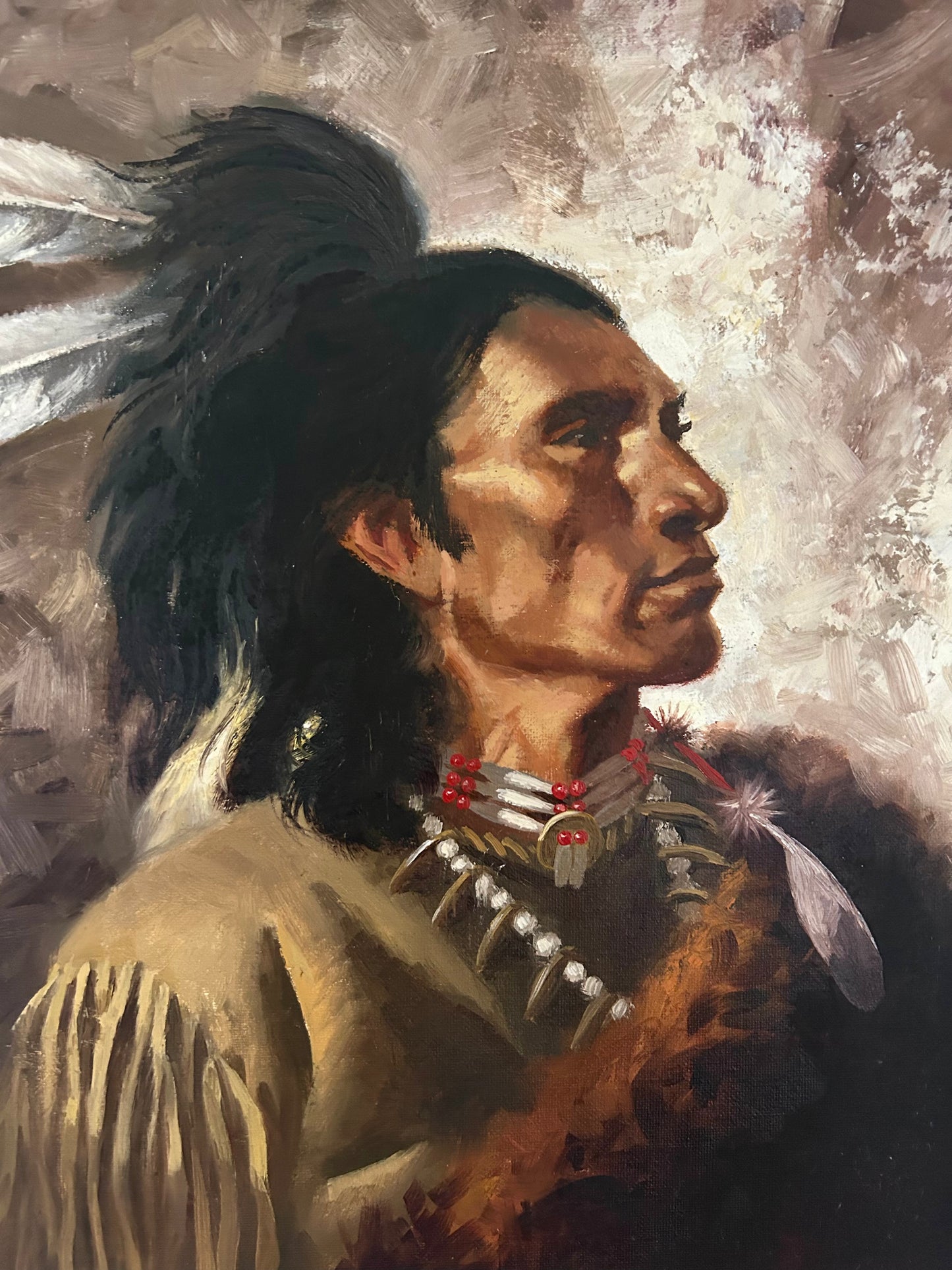 original watercolor Indigenous portrait