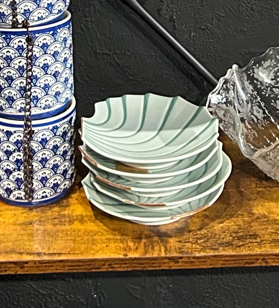 vintage Japanese seashell dishes (set of 5)