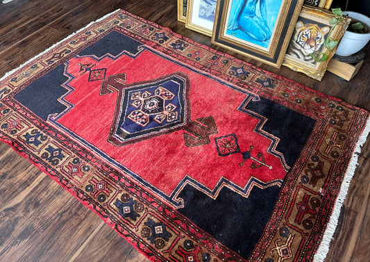 hand-knotted tribal shiraz rug