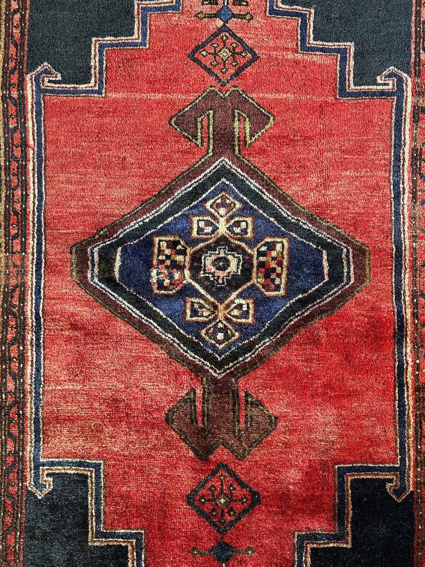 hand-knotted tribal shiraz rug