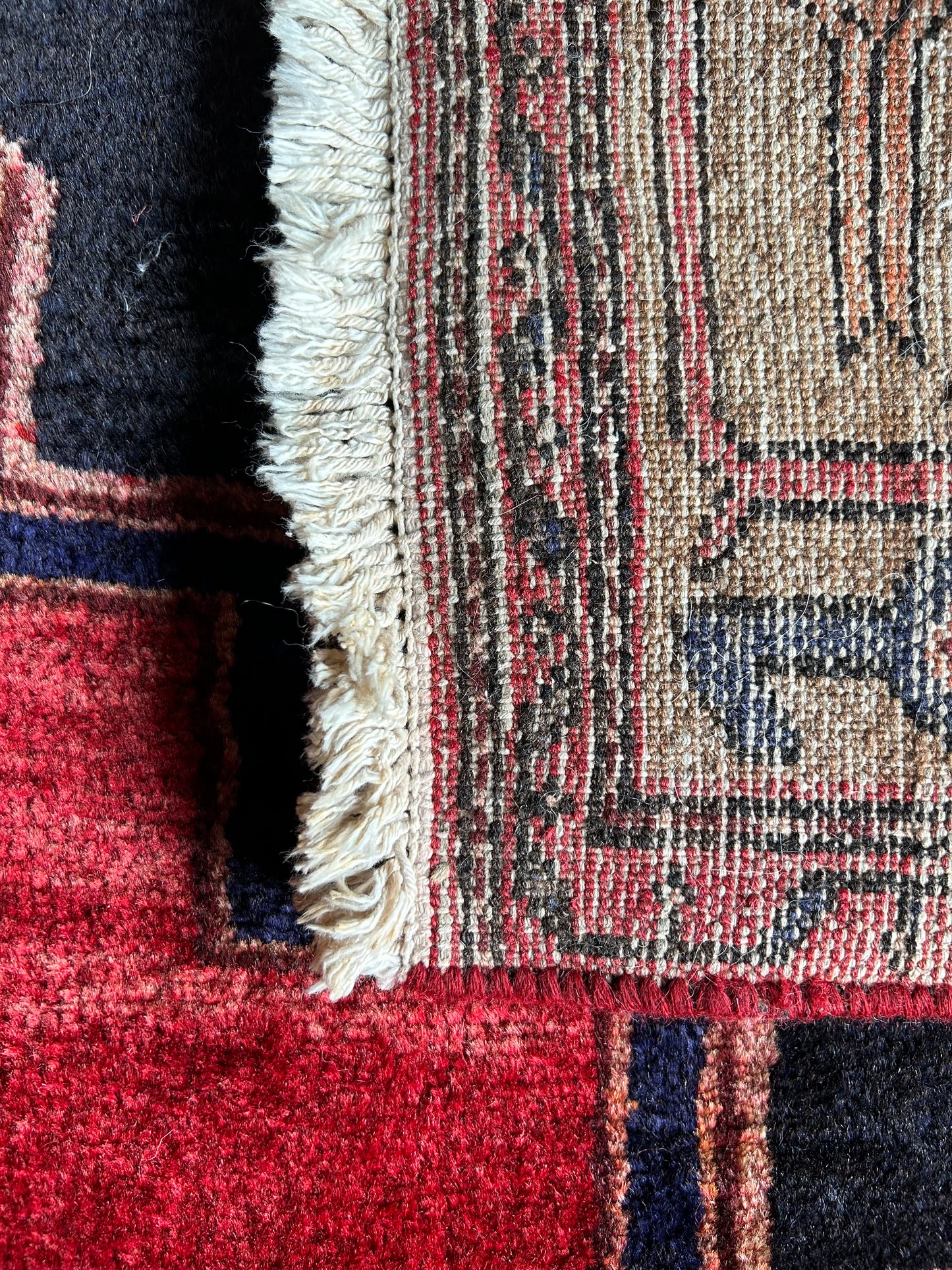 hand-knotted tribal shiraz rug