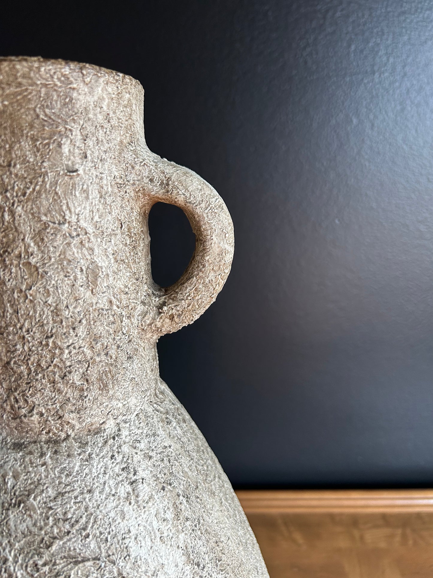 heavy, two-handled vessel