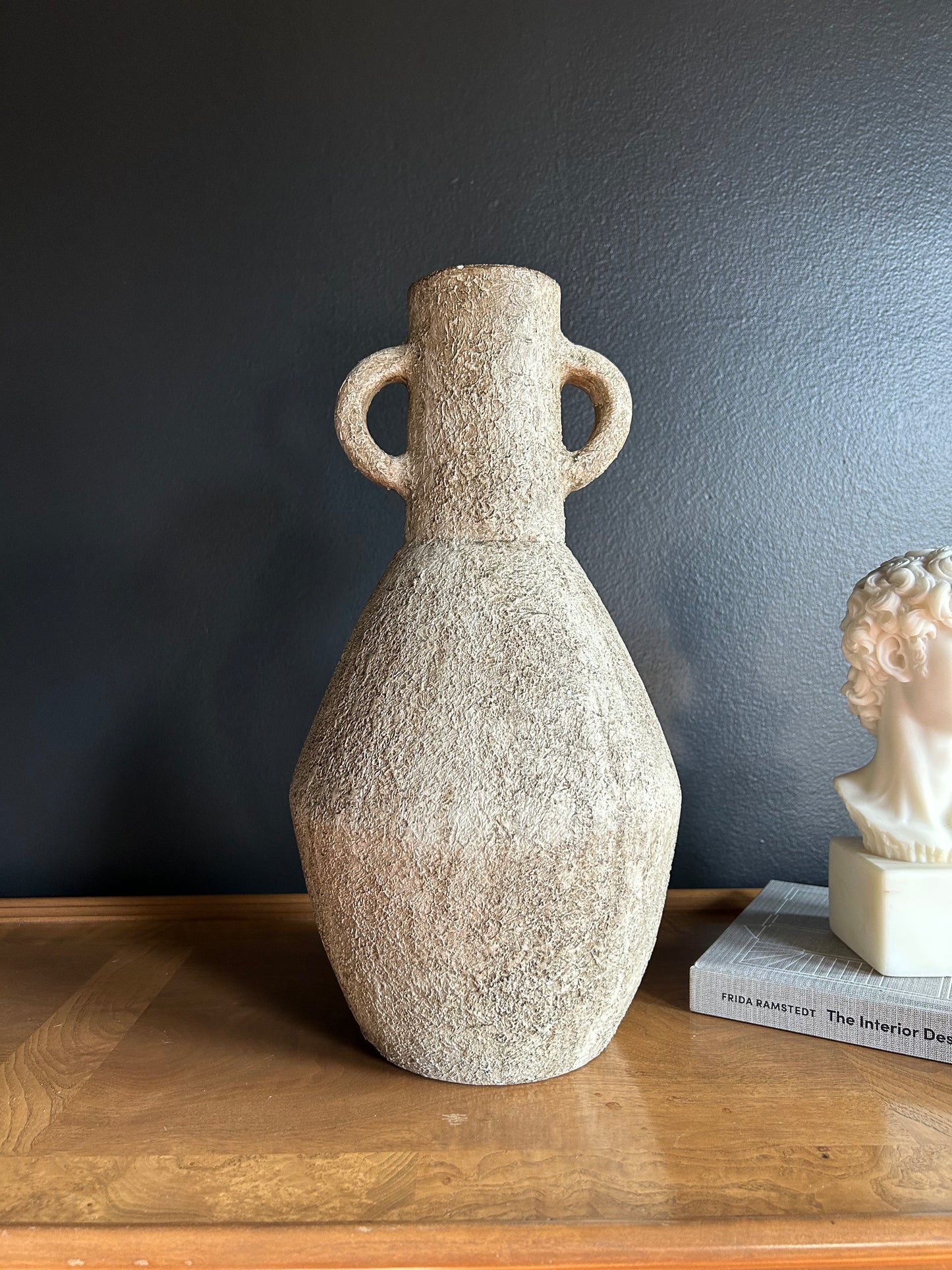 heavy, two-handled vessel