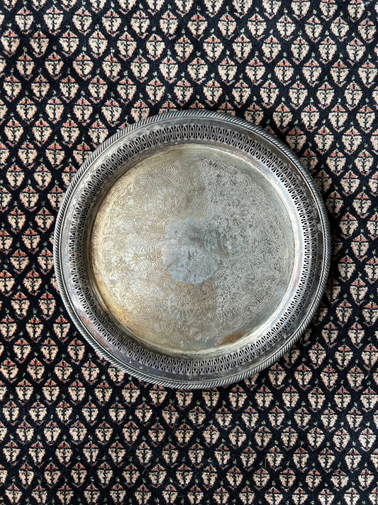 vintage ornate platter with cutouts