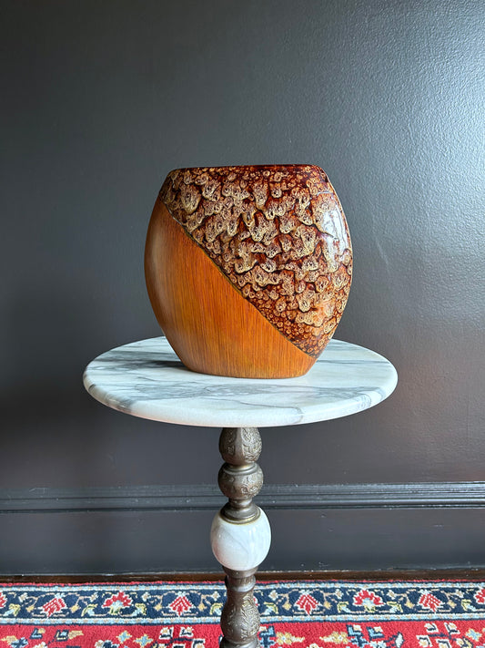 two-tone, diagonal vase