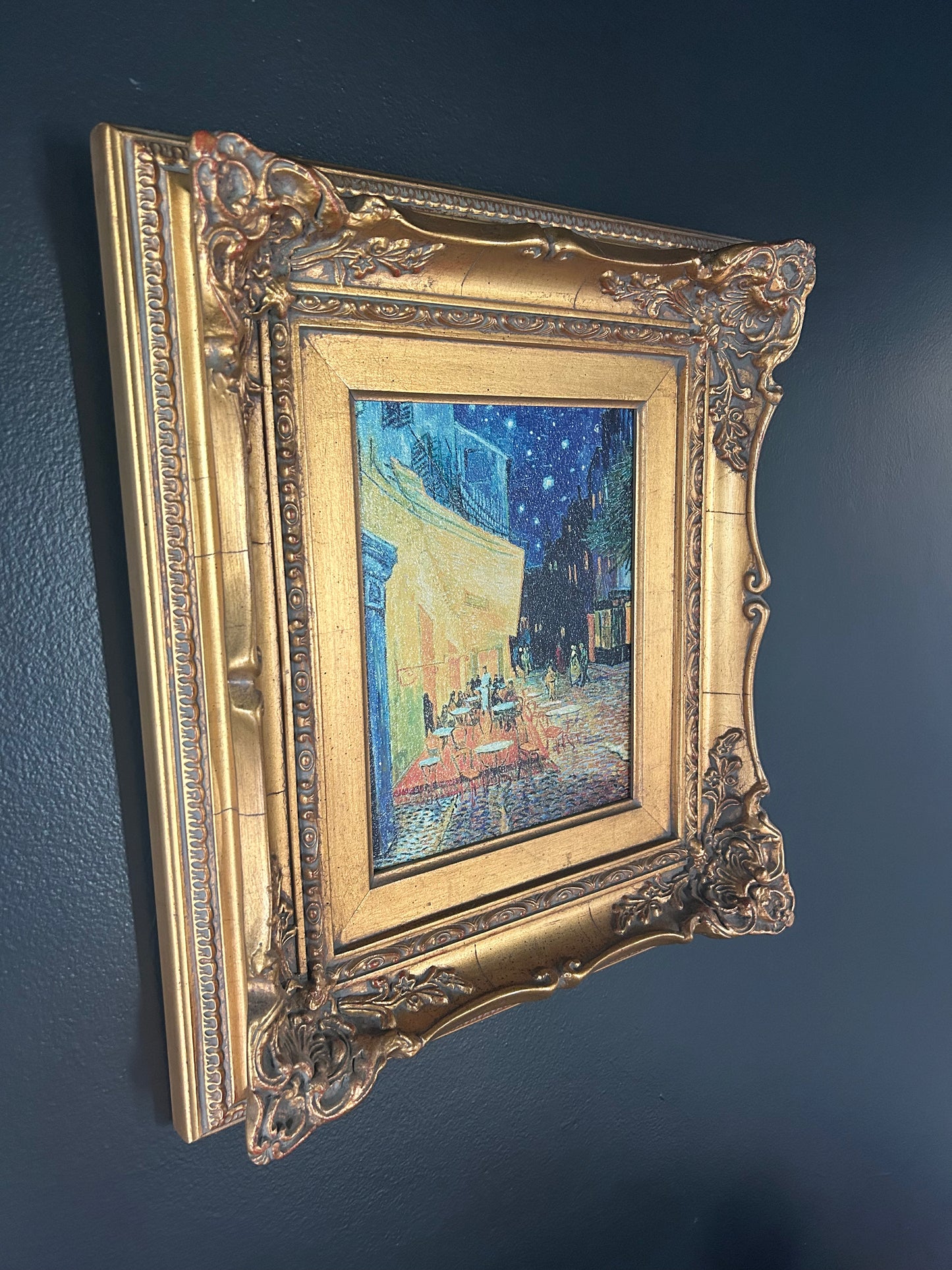 Van Gogh 'Cafe Terrace at Night' reproduction with gilded frame