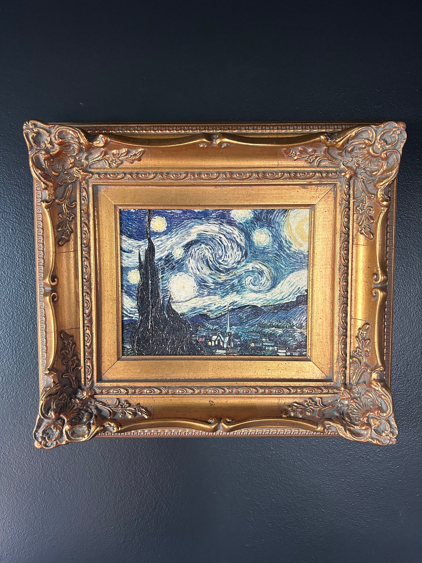 Van Gogh 'Starry Night' reproduction with gilded frame