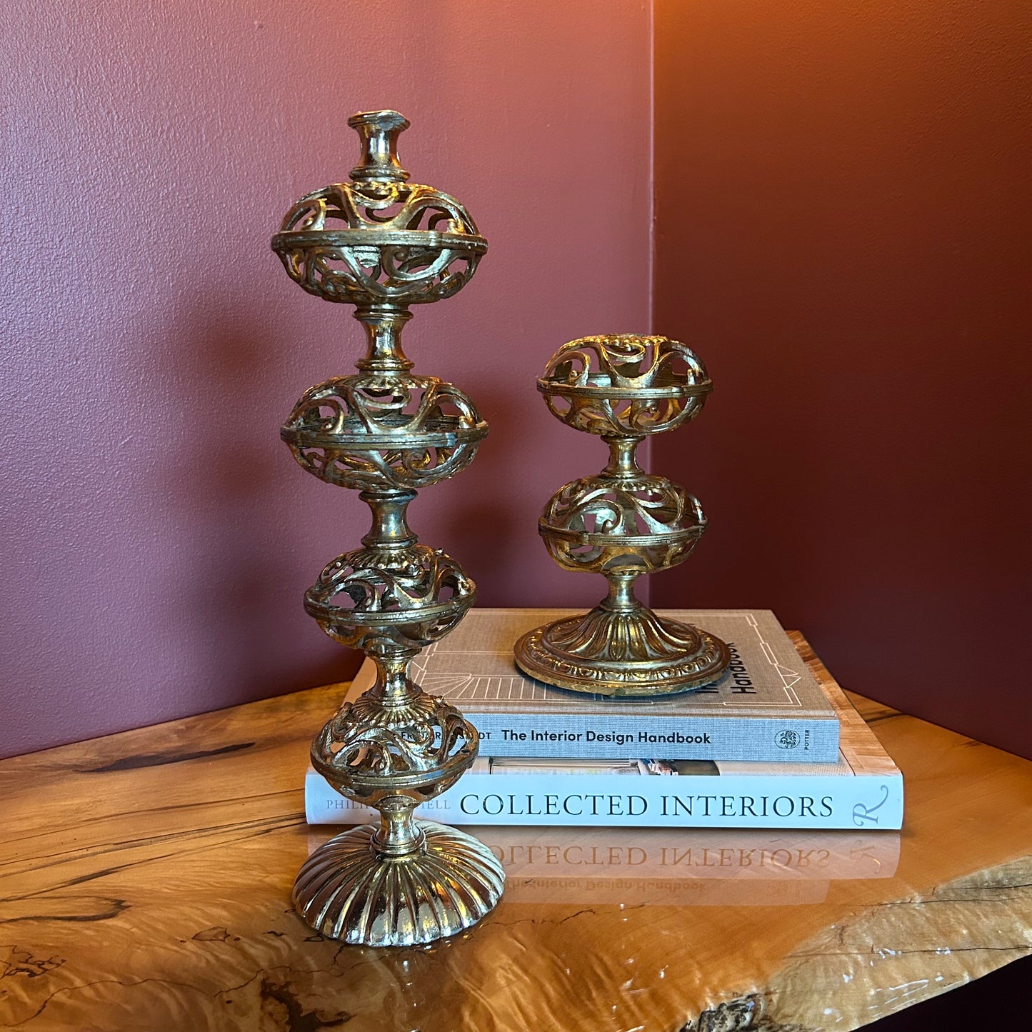 large decorative brass finial