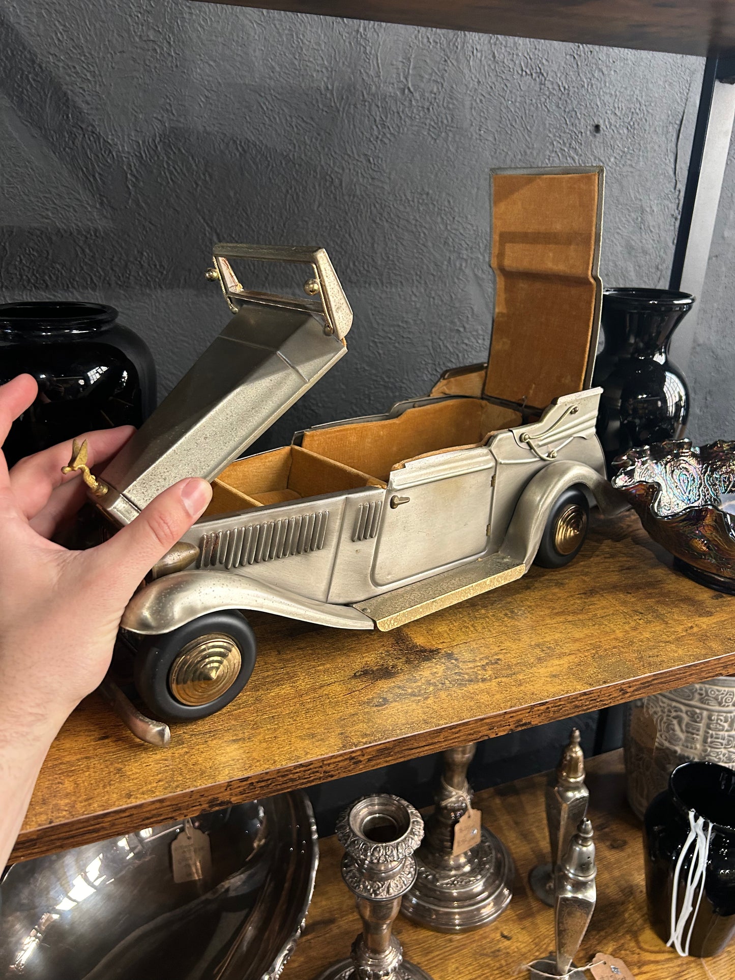 vintage Rolls Royce metal jewelry box