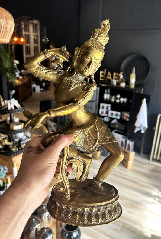 brass Tibetan dancer sculpture