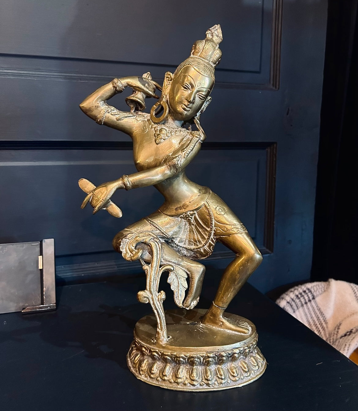 brass Tibetan dancer sculpture