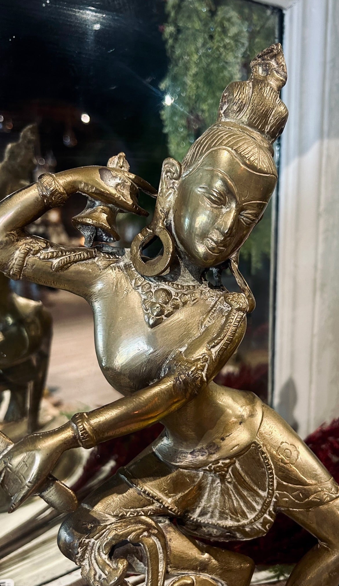 brass Tibetan dancer sculpture