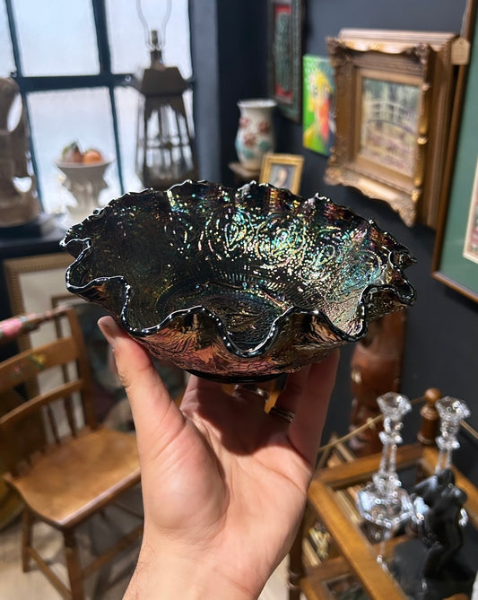 rare iridescent bowl by Fenton