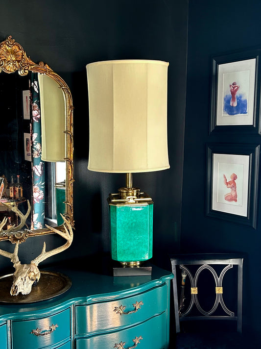 ceramic + brass table lamp