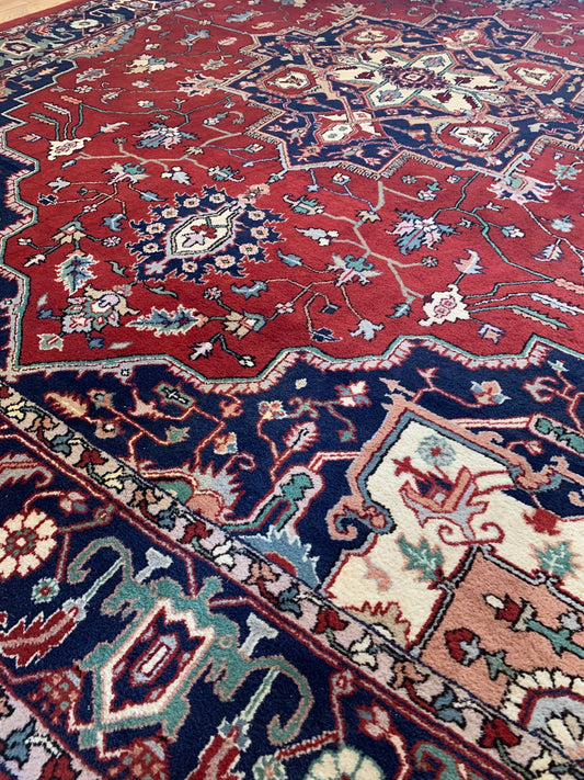 hand-knotted kashan medallion rug